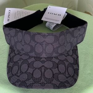 COACH SIGNATURE VISOR:NWT BLACK SIGNATURE C0976